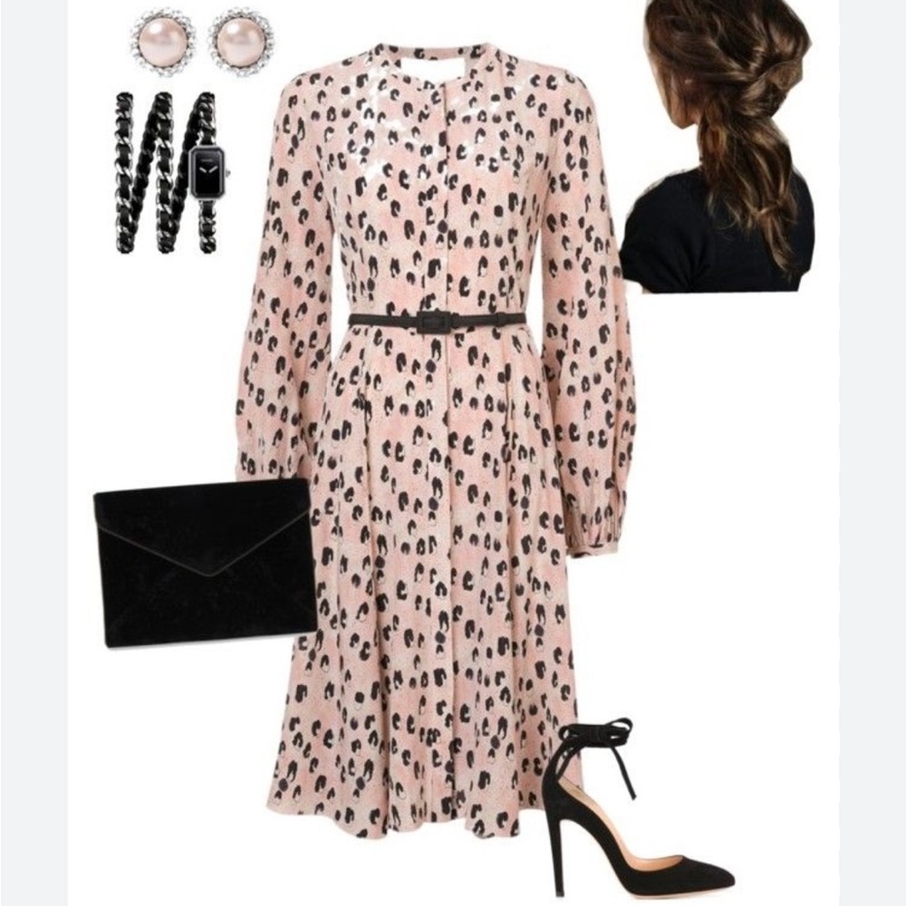 EUC Carolina Herrera Leopard Print Dress with belt - Picture 2 of 11